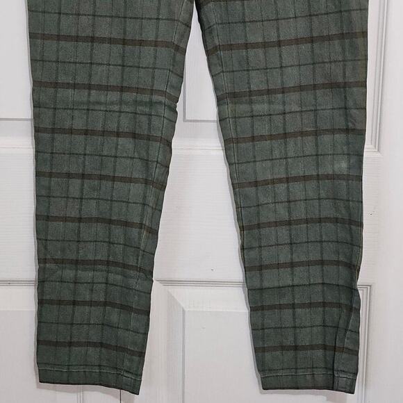 New Sundance Womens Green Tartan Plaid Linen Ankle Pants 6 Business Casual Taper - Picture 3 of 8
